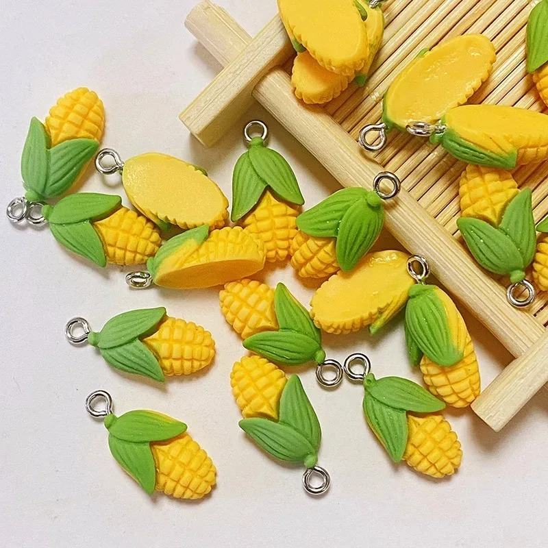 Resin Art Materials - 20 Buah Liontin Resin Sayuran Jagung