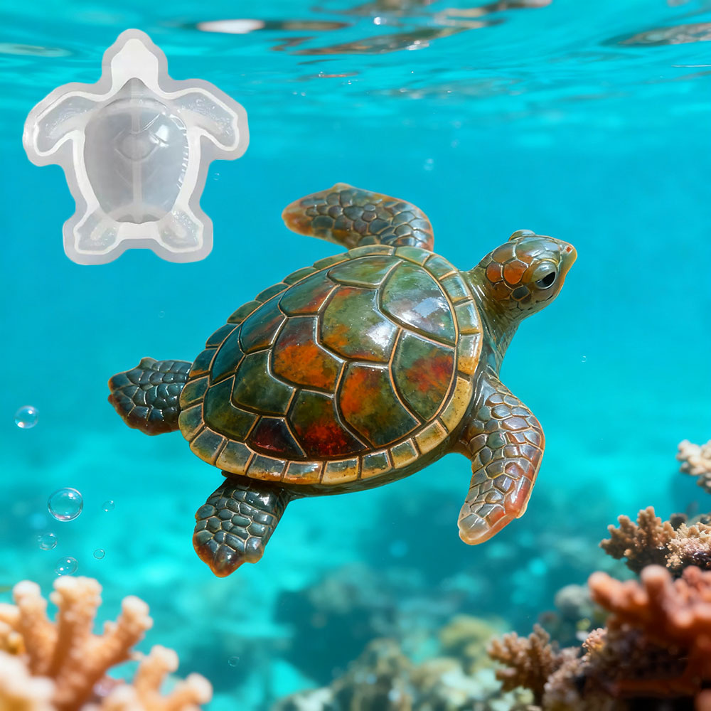 Resin Art Beach - Cetakan Resin Epoksi Penyu Laut 3D,