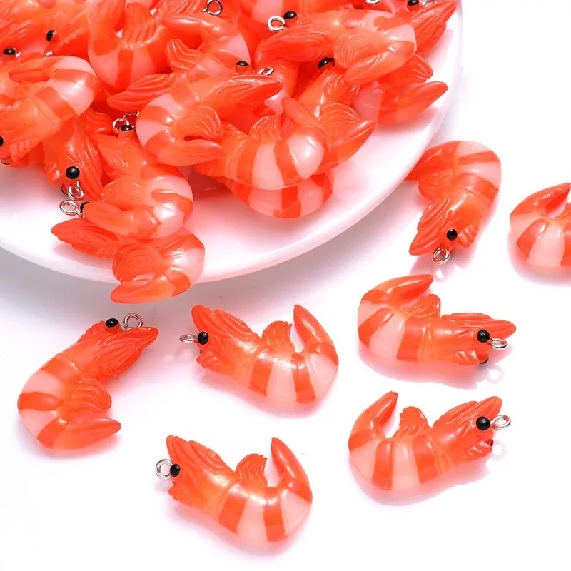 Resin Art Notes - 10 Buah Liontin Udang Lobster Simulasi