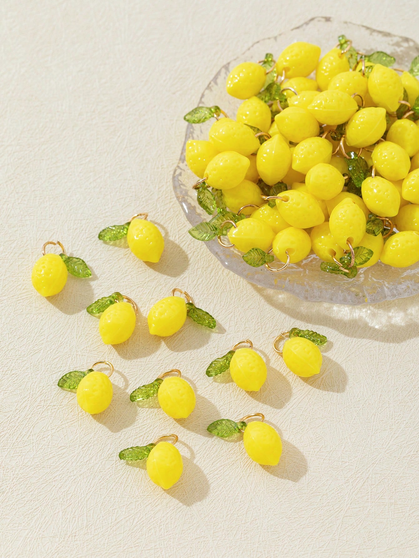 Resin Art Materials - 10 Buah Liontin Resin Lemon 3D,