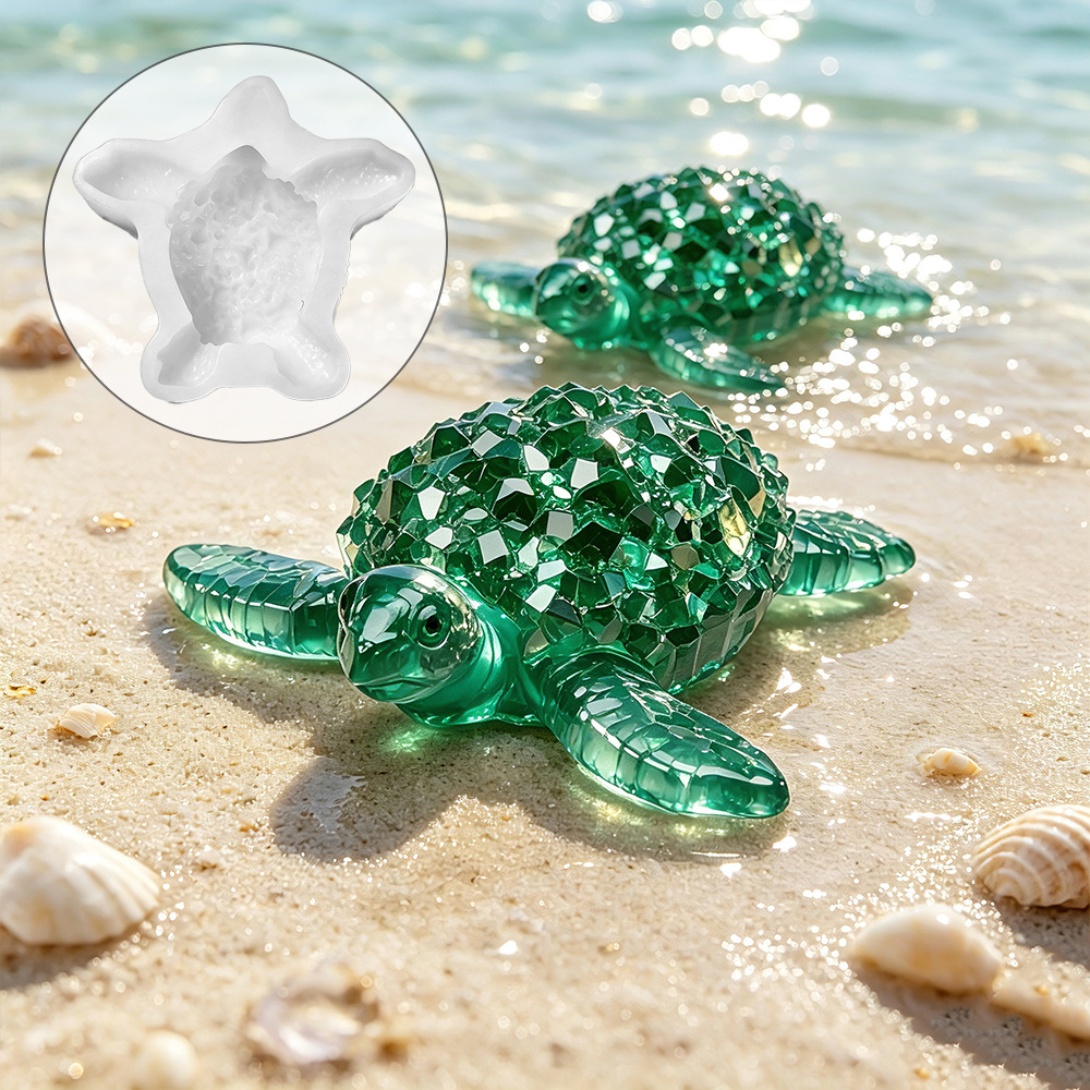 Resin Art Beach - Cetakan Silikon Penyu Laut Motif Diamond