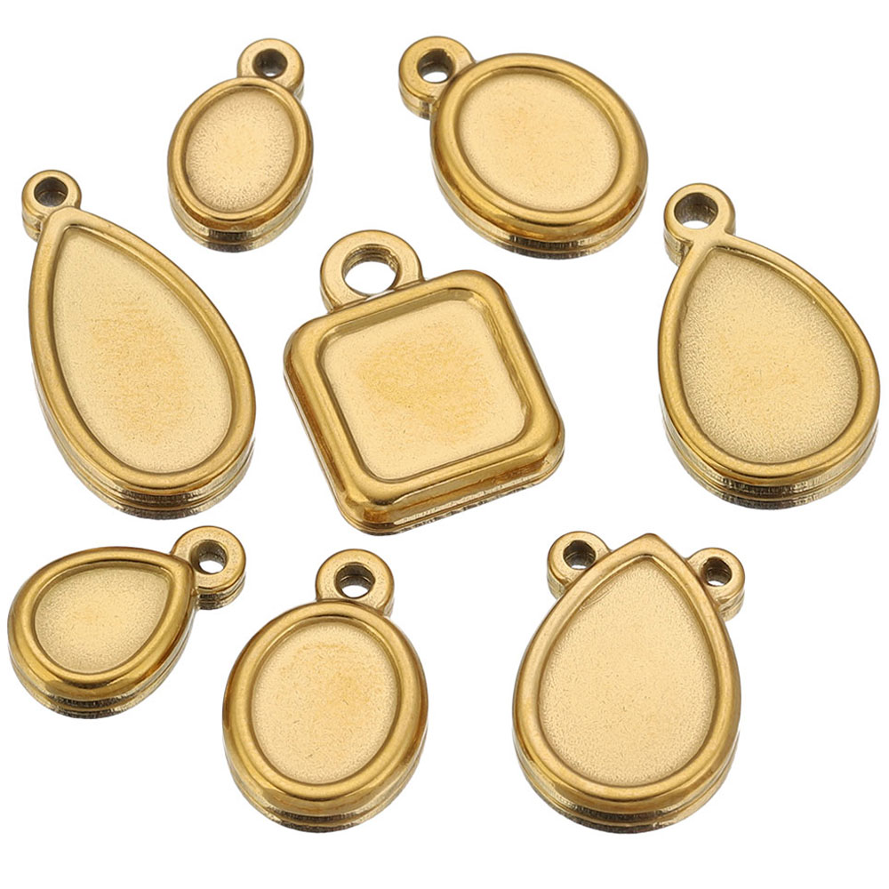 Resin Art Notes - 5 pcs Baki Liontin Persegi, Bulat,