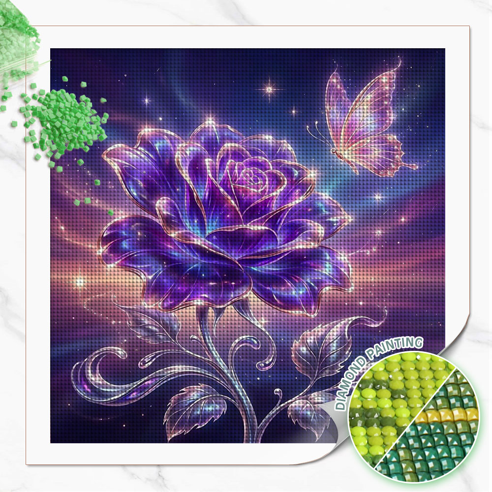Resin Art Of Rose - Lukisan Berlian Bulat Persegi Penuh Huacan,