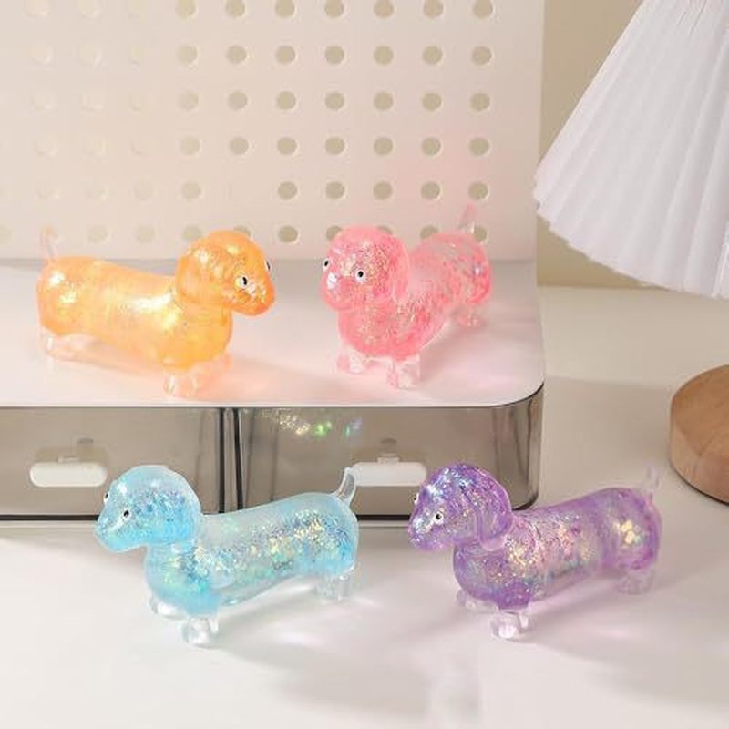 Resin Art Materials - Boneka Dachshund Berkilauan, Alat Pereda Stres