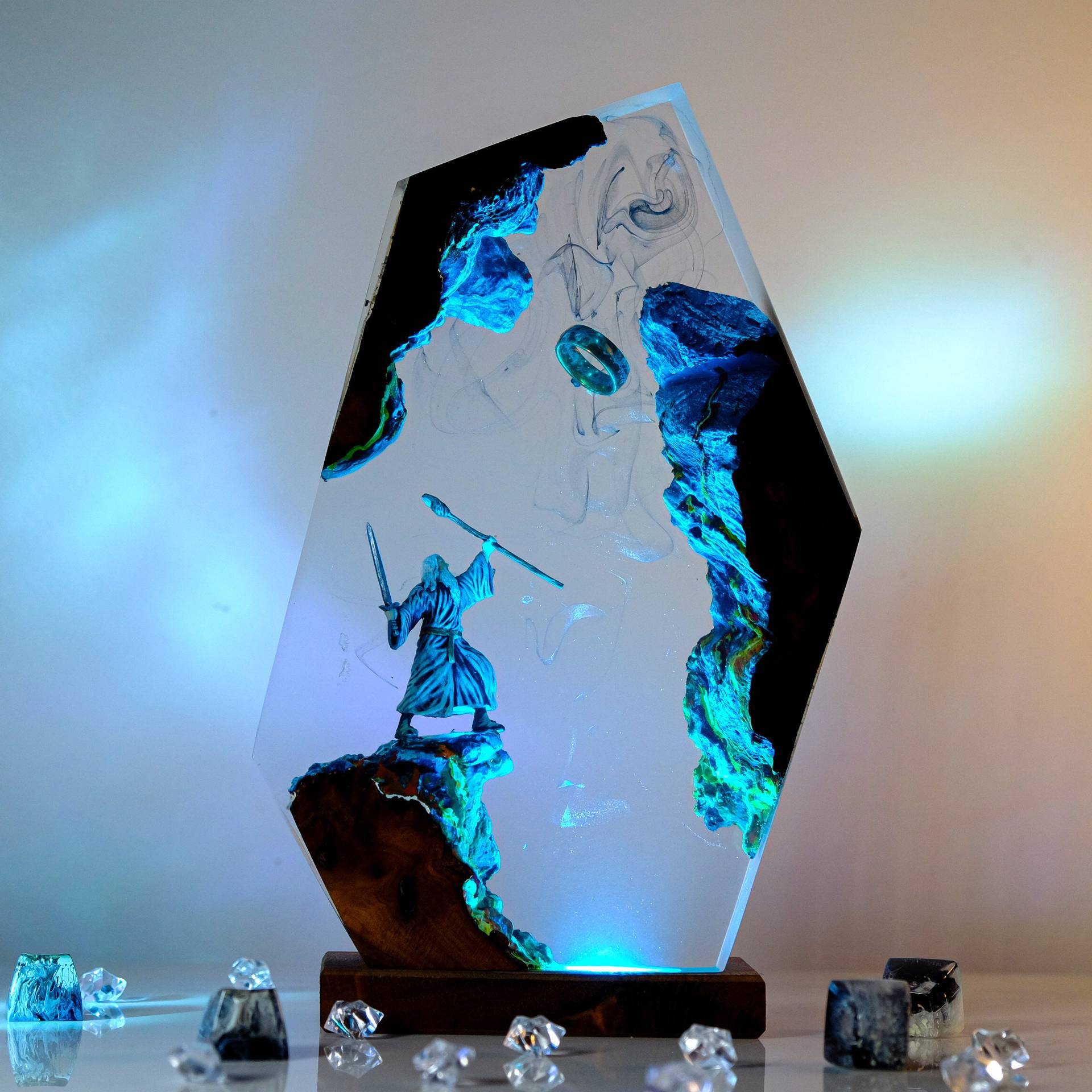 Resin Art Anime - Lampu Resin Figur Adegan Film Cincin