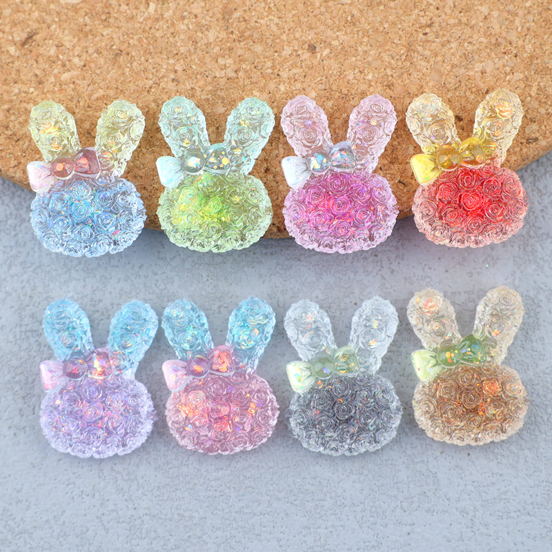 Resin Art Materials - 5PCS 18*25mm Cabochon Resin Kelinci Bercahaya