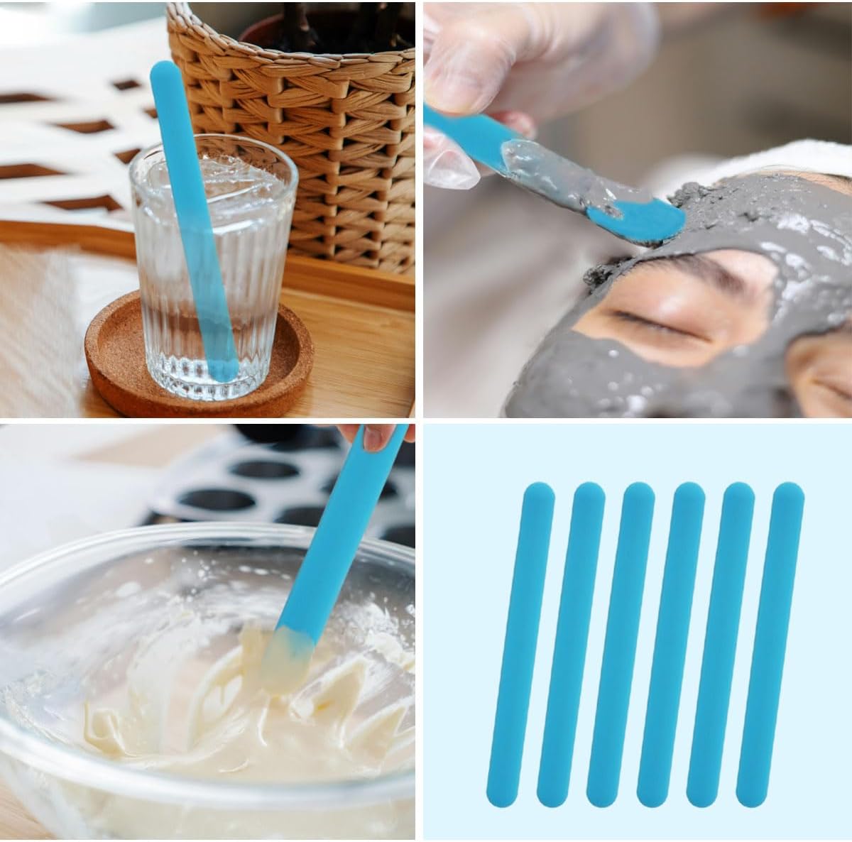 Resin Art Tool Kit - 4 Buah Tongkat Pengaduk Silikon, Alat