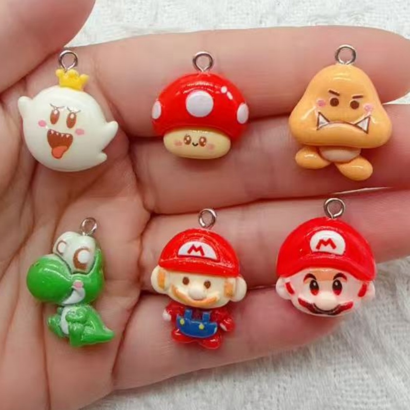Resin Art Notes - 10 buah liontin kartun resin, aksesoris