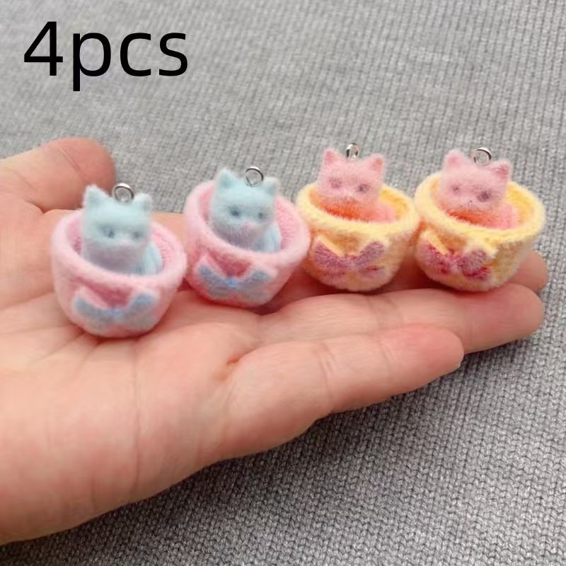 4 buah liontin kucing resin 3D - Resin Art Notes ulasan dan harga