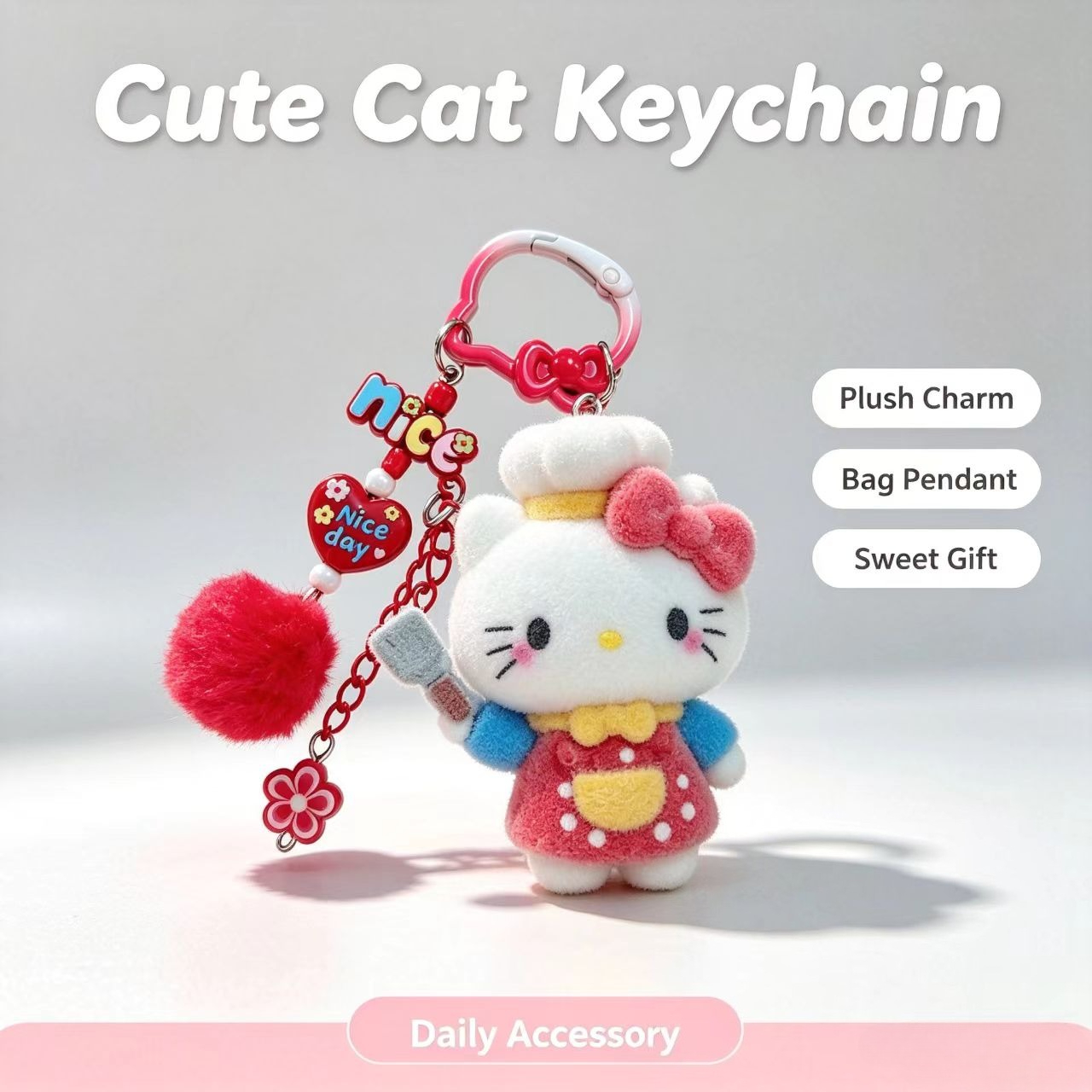 Gantungan Kunci Kucing Berbulu - Resin Art Hanging ulasan dan harga