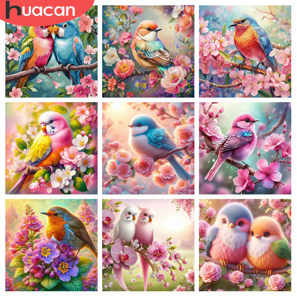 HUACAN Lukisan Berlian Burung  - Resin Art Of Rose ulasan dan harga