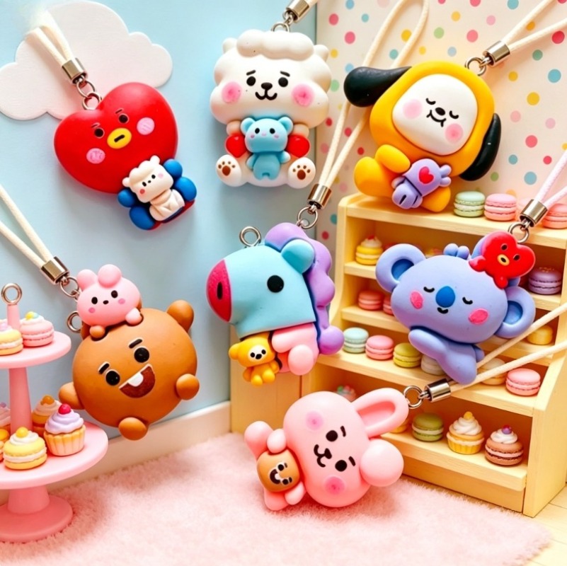 7pcs BT21 Resin Kartun Charm A - Resin Art Notes ulasan dan harga