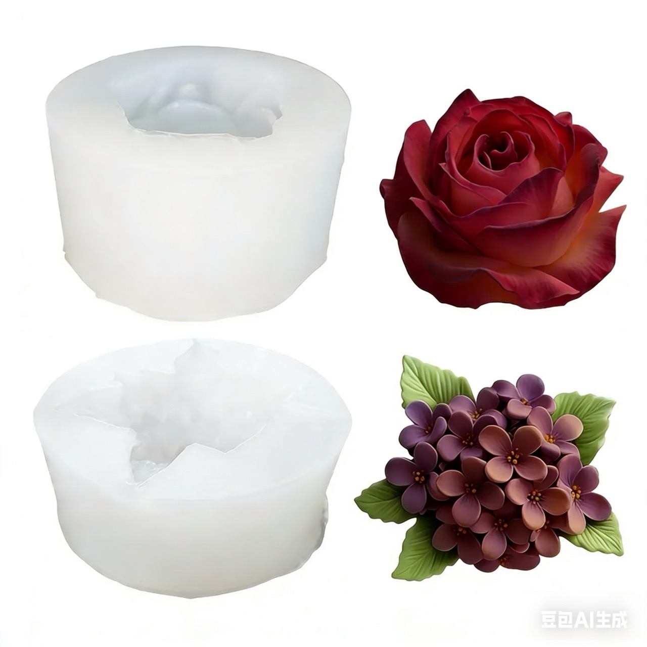2 Buah Cetakan Silikon Bunga M - Resin Art Of Rose ulasan dan harga